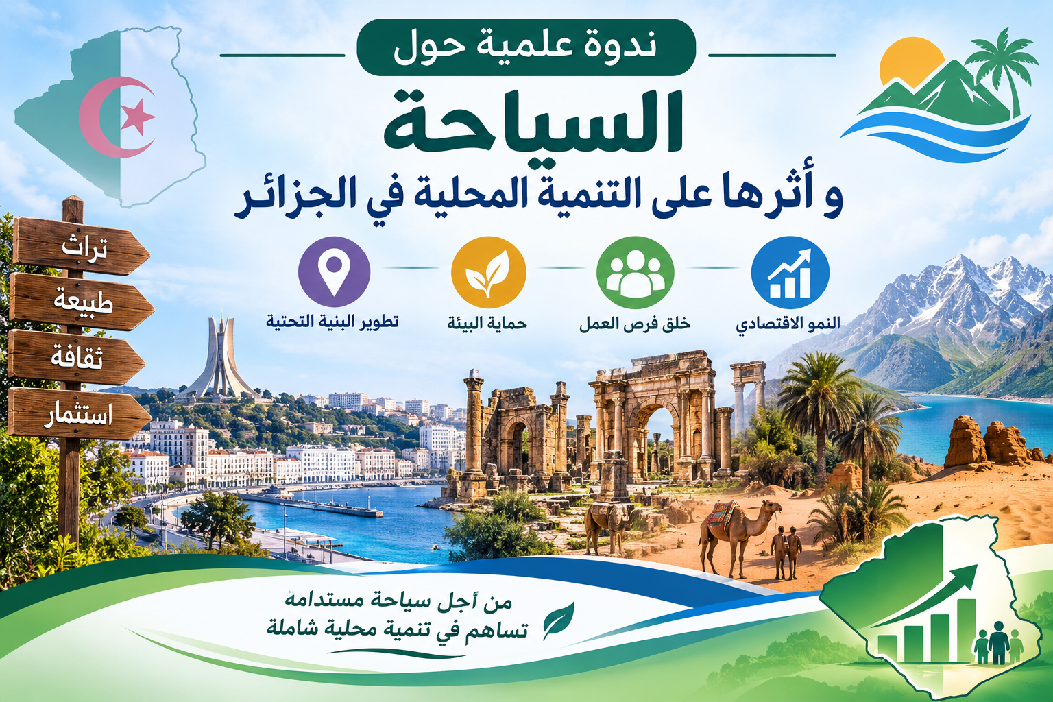 ندوة علمية حول السياحة و أثرها على التنمية المحلية في الجزائر