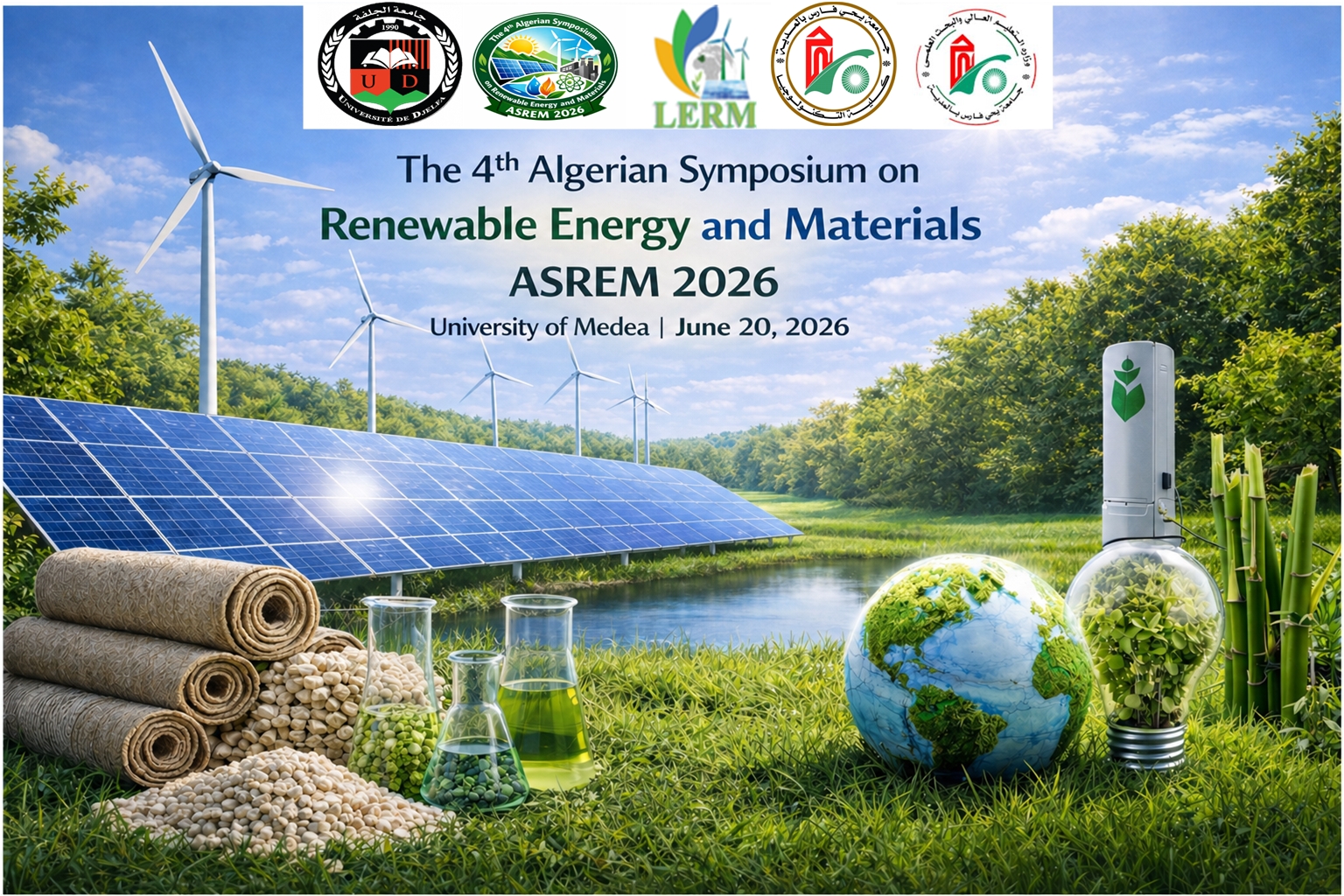 الملتقى الجزائري الرابع للطاقات المتجددة و المواد، 20 جوان 2026، المدية، الجزائر