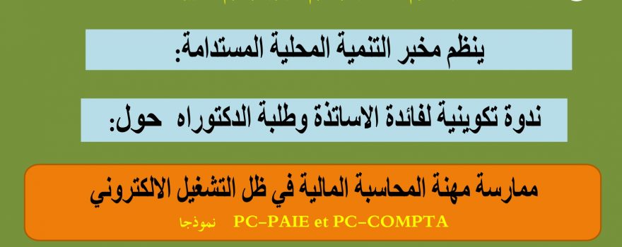 ندوة تكوينية لفائدة الأساتذة وطلبة الدكتوراه حول ممارسة مهنة المحاسبة المالية في ظل التشغيل الإلكتروني